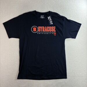 Syracuse University T Shirt Men L Blue Orange Cotton NCAA Collegiate Casual NWT